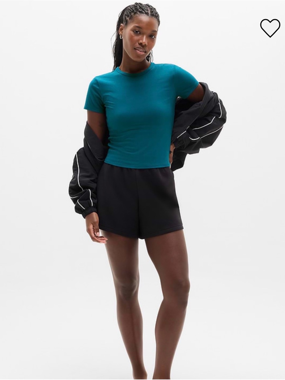 Athleta signature rib, crop tee XL